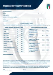 Modello autocertificazione