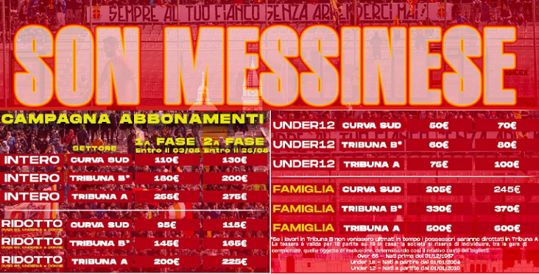 Acr Messina 22-23 Campagna abbonamenti