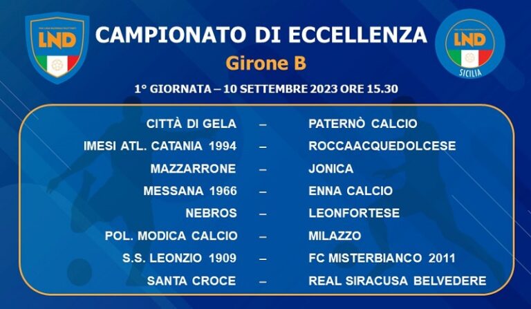 Eccellenza 23-24 - prima Giornata