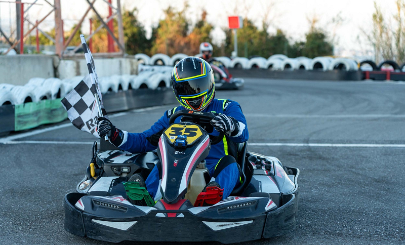kartdromo Messina Andrea Alberti al traguardo di Gara 1 (foto di Vincenzo Nicita Mauro)