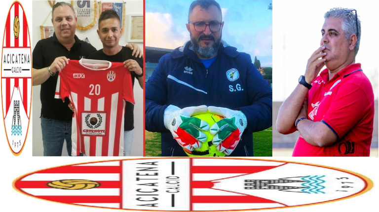 Acicatena Calcio 24-25 - Mister Stella, Marco Di Bella e Giambattista Stella