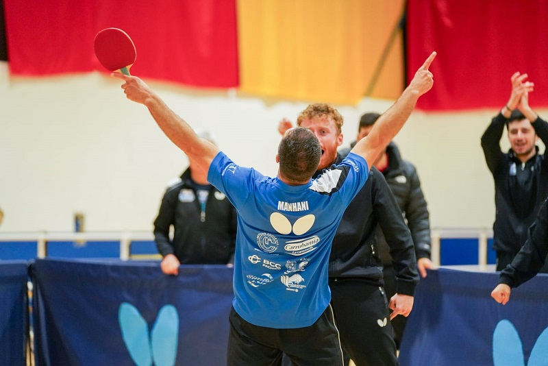 Top Spin L'esultanza di Manhani Jr. (foto Filippo Ciavorella)