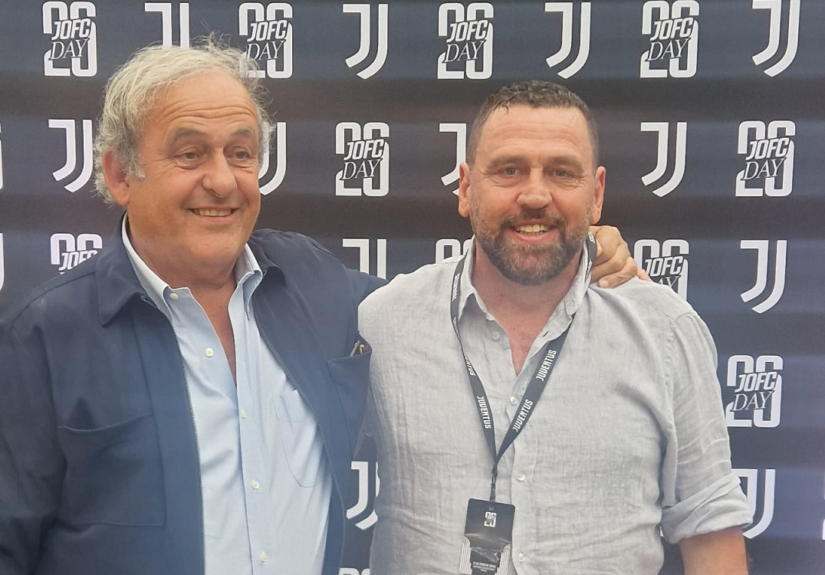 Nino Costa con Michel Platini
