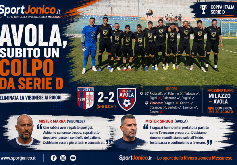 Calcio Avola -Coppa italia vs Vibonese - preliminare