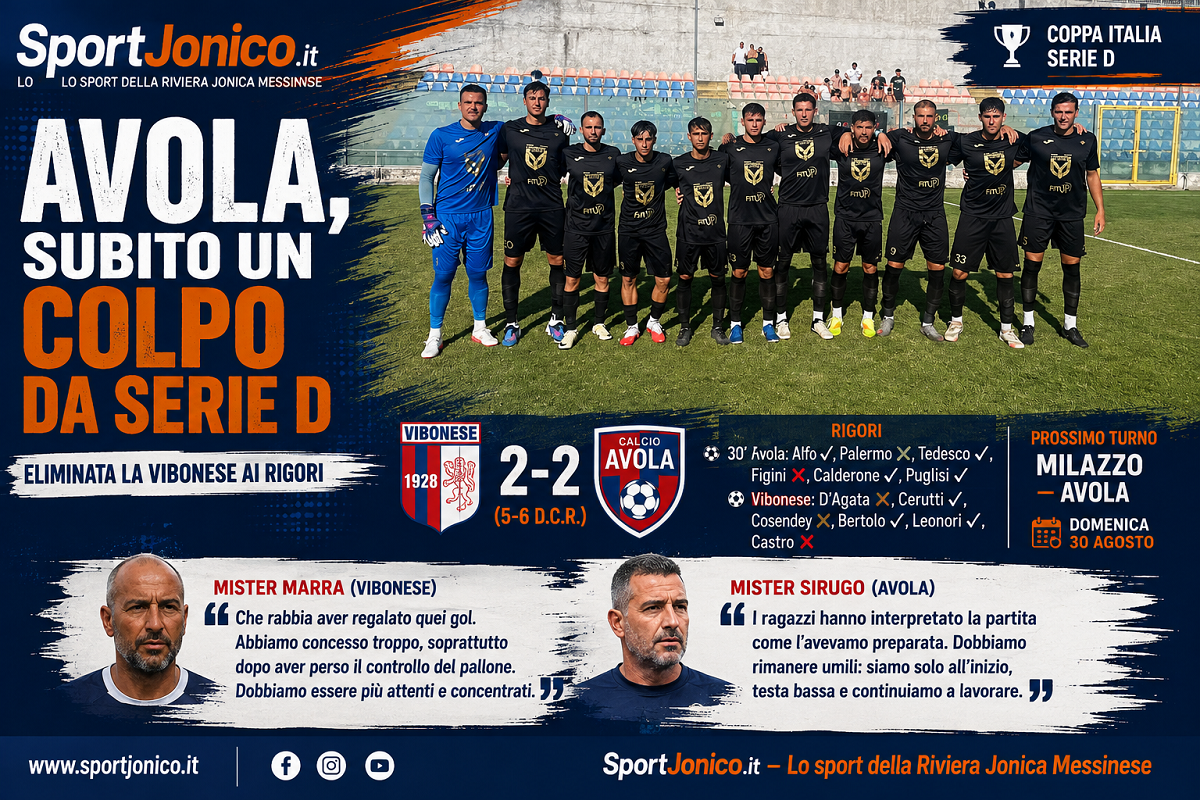 Calcio Avola -Coppa italia vs Vibonese - preliminare