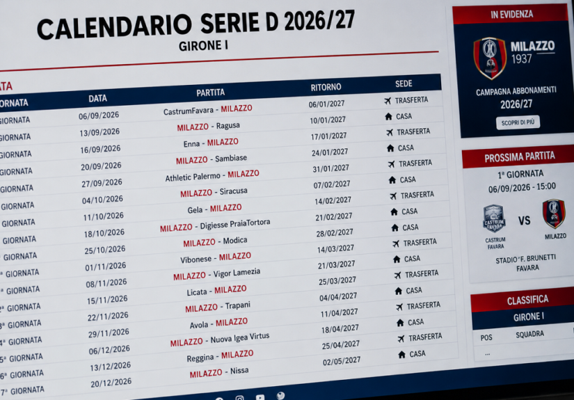 Milazzo - Calendario 26-27