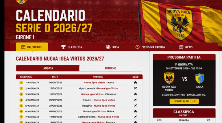 Nuova Igea Virtus - Calendario 26-27