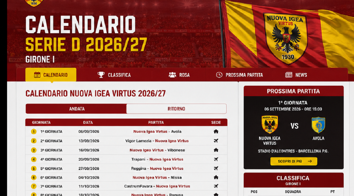Nuova Igea Virtus - Calendario 26-27