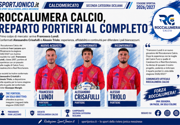 Roccalumera Calcio - Lundi, Crisafulli e Triolo