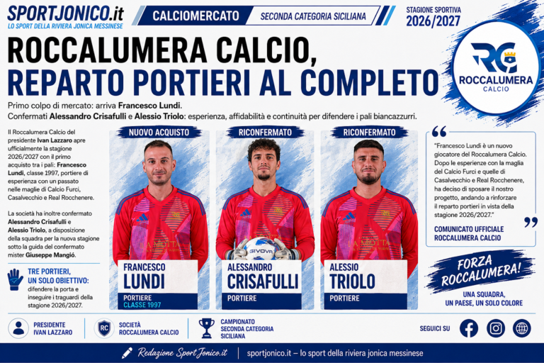 Roccalumera Calcio - Lundi, Crisafulli e Triolo