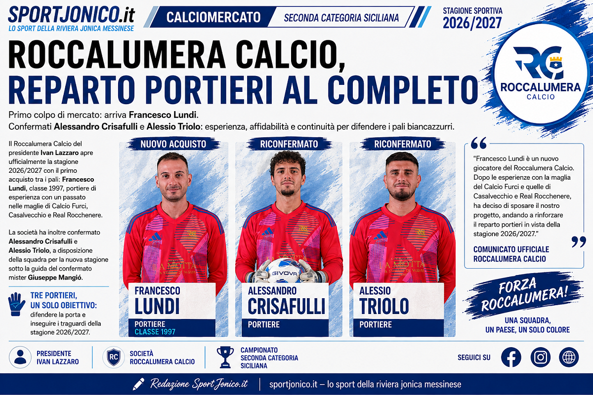 Roccalumera Calcio - Lundi, Crisafulli e Triolo