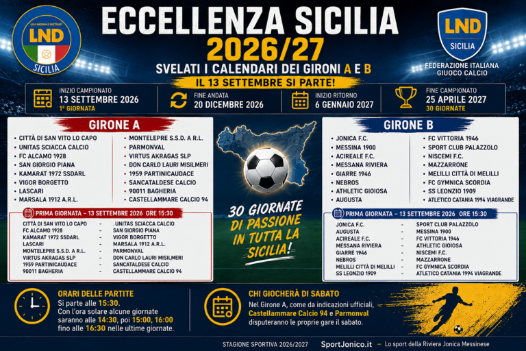 Eccellenza - Calendario 2026-27