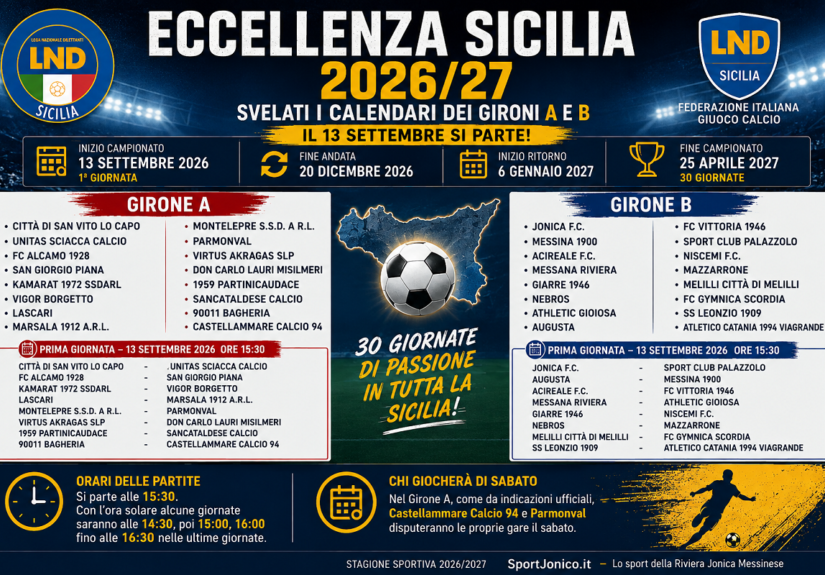 Eccellenza - Calendario 2026-27