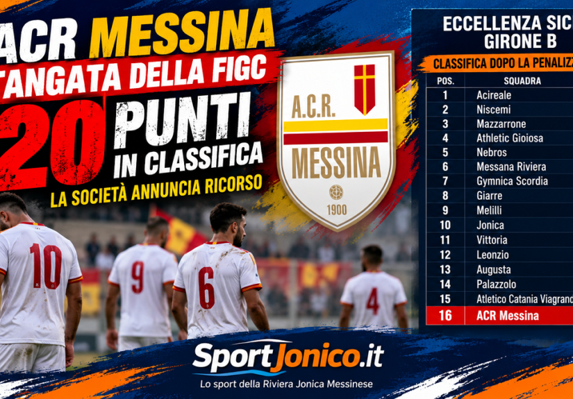 Acr Messina - stangata penalizzazione