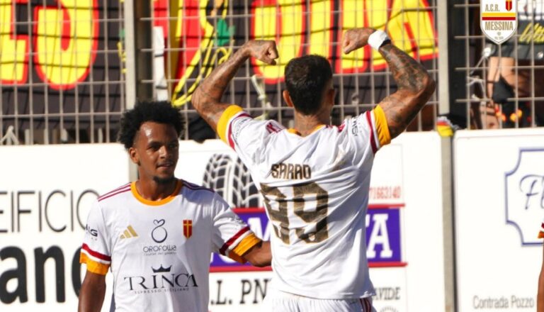 Messina vs vittoria esultanza Sarao