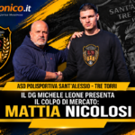 Santalessio-Tre Torri - Michele Leone e il difensore Mattia Nicolosi