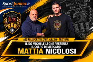 Santalessio-Tre Torri - Michele Leone e il difensore Mattia Nicolosi