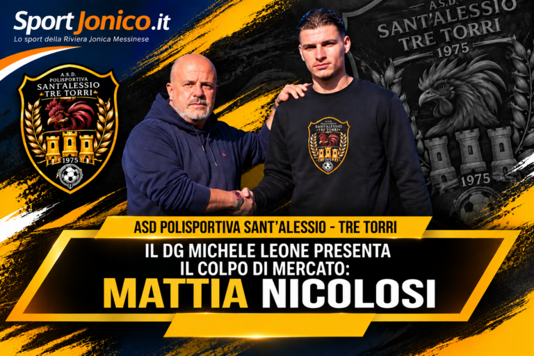 Santalessio-Tre Torri - Michele Leone e il difensore Mattia Nicolosi