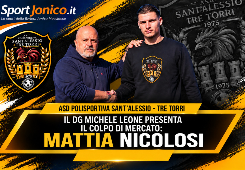 Santalessio-Tre Torri - Michele Leone e il difensore Mattia Nicolosi